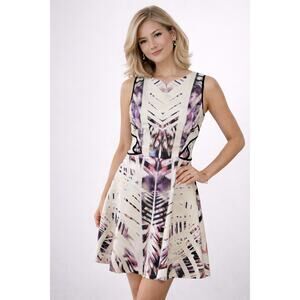 Johanne Beck Abstract Sleeveless Fit & Flare Dress Size S